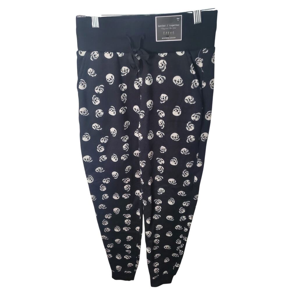 Better/Together Skull Joggers, Black, NWT, Small
